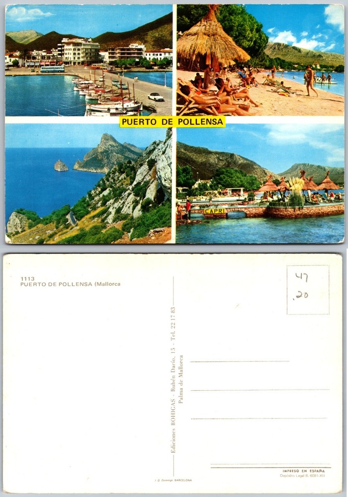 Continental Puerto De Pollensa Mallorca Postcard