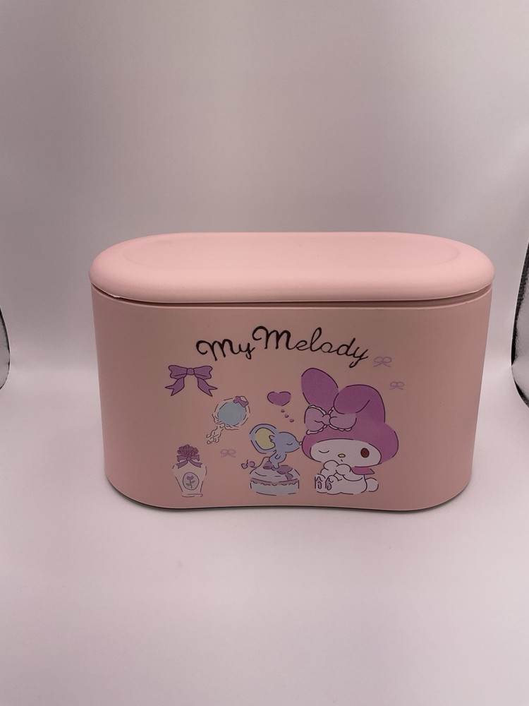 Sanrio My Melody Desk Plastic Trash Bin With Push To Open/Close Lid