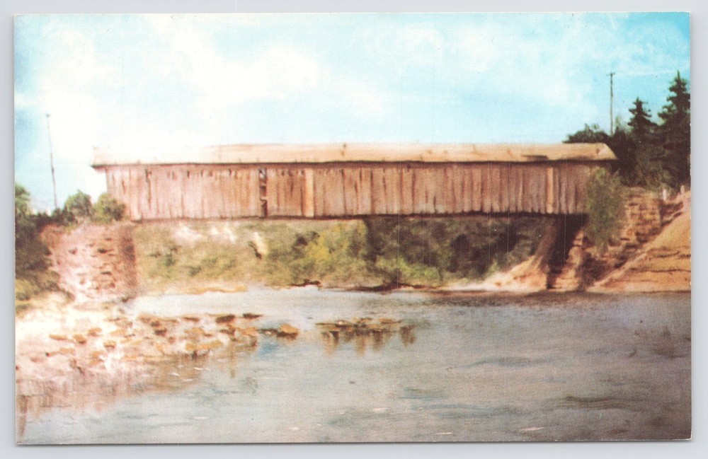 Bridge~Blair Covered Bridge On Blair Road~Vintage Postcard