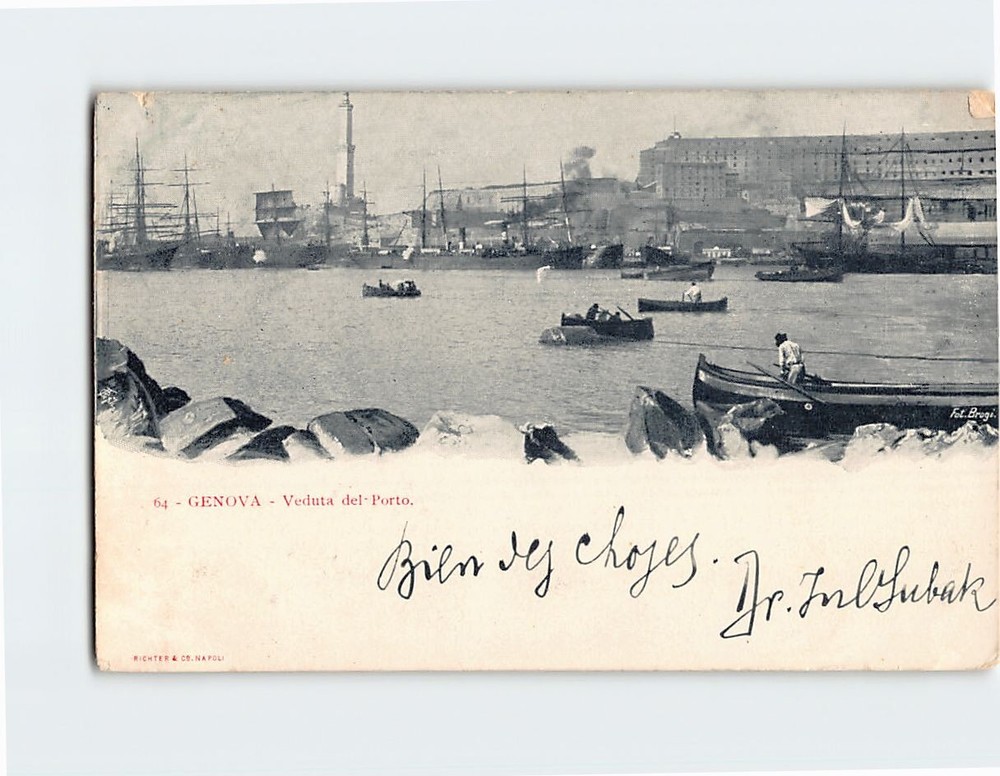 Postcard Veduta del Porto Genoa Italy