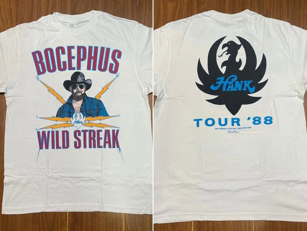 Hank Williams Jr 1988 Bocephus Wild Streak Tour 88 Music Concert T-Shirt Gift Fo