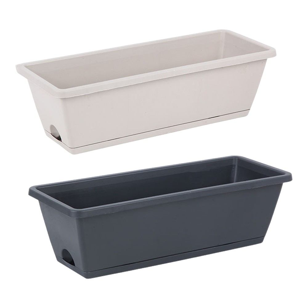 5pcs Rectangular Resin Trough Planter Window Box Flower Pot Outdoor Garden Pot
