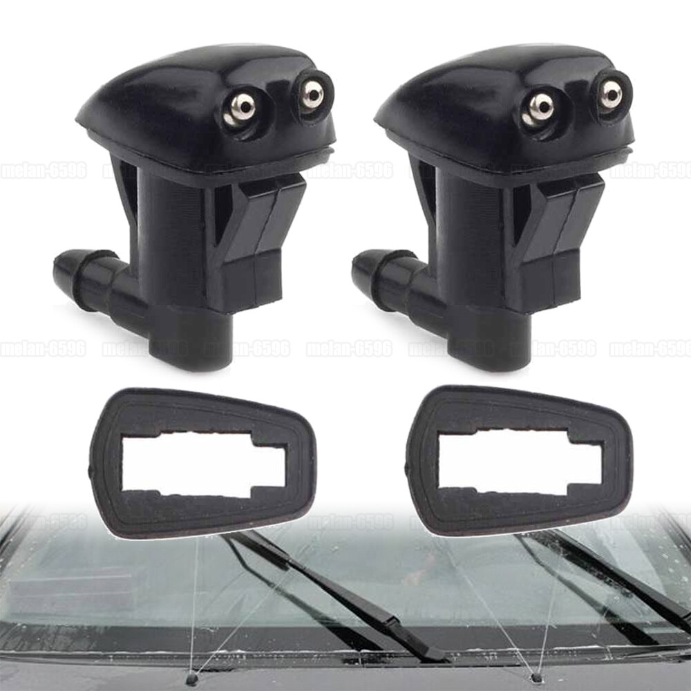 2pcs Universal Car Windshield Washer Wiper Spray Nozzle Jet Accessories Black