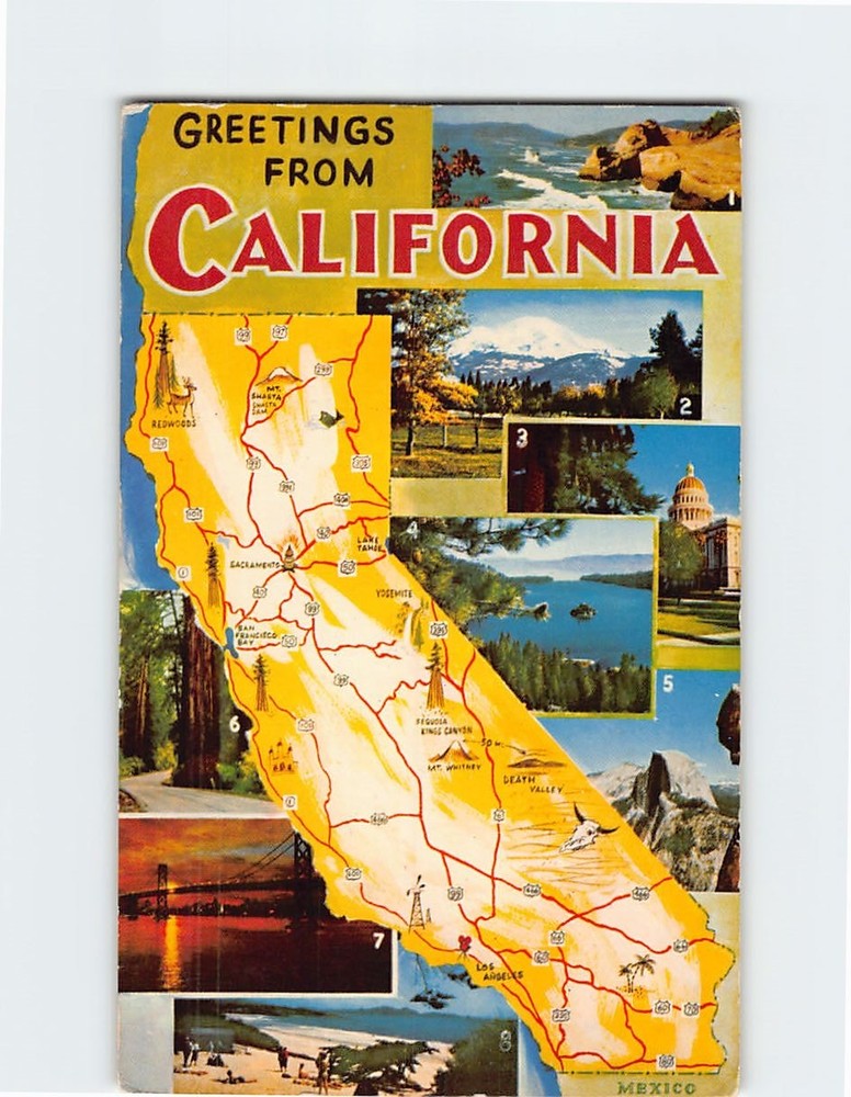 Postcard Views and Scenes in California USA