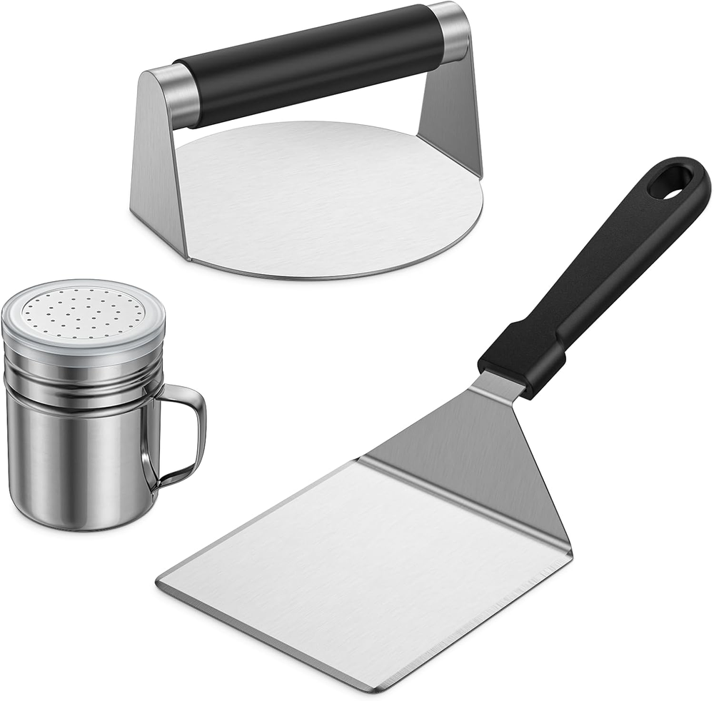 Spatula Stainless Steel Burger Press Accessories for Griddle Flat Top Grill BBQ