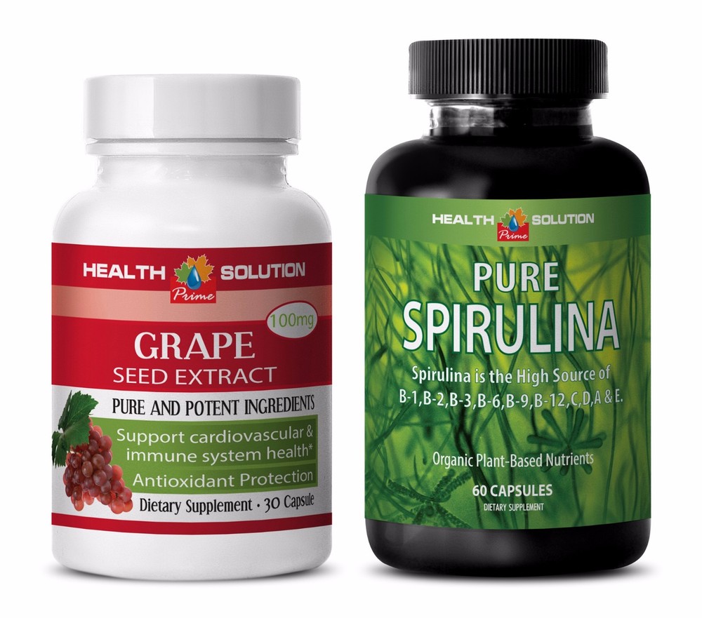 Energy boost - GRAPE SEED EXTRACT - SPIRULINA COMBO - spirulina organic