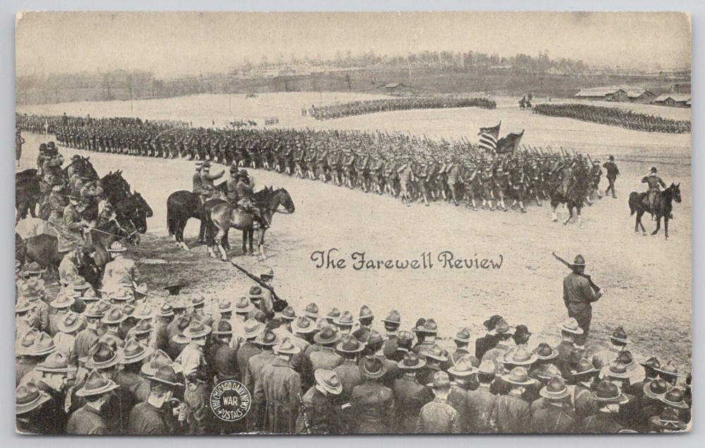 WWI Farewell Review Military Parade Chicago Daily News Photo Postcard