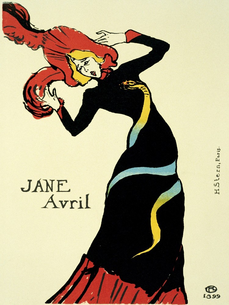 Jane Avril Nouveau Decorative Poster. Fine Graphic Art. Interior Design 2320