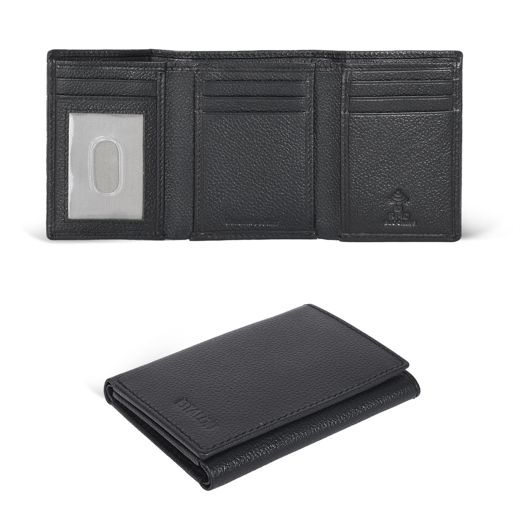 Real Leather Trifold Wallet For Men-RFID Slim Tri Fold Wallets Minimalist 3 f...