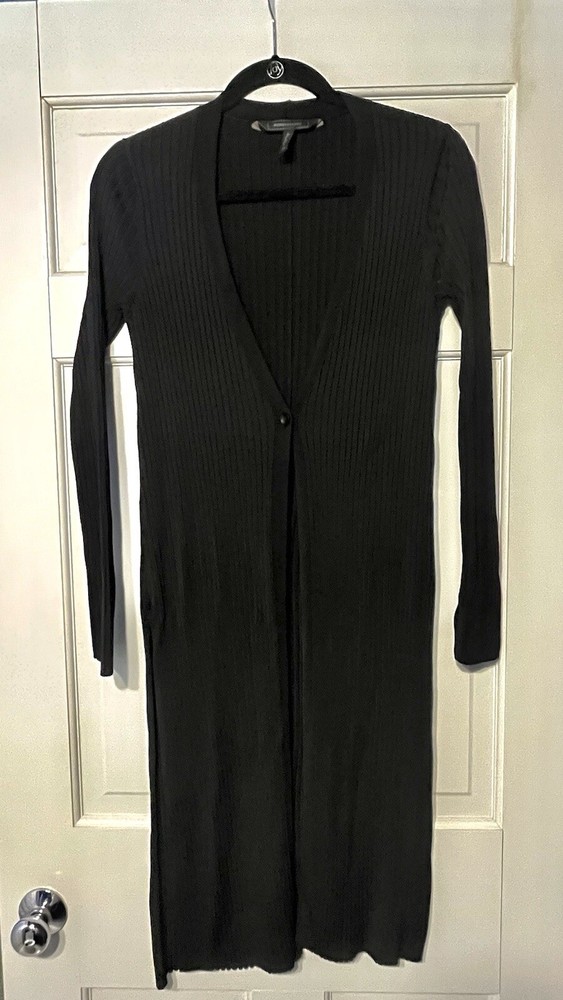 bcbg maxazria long black cardigan XS