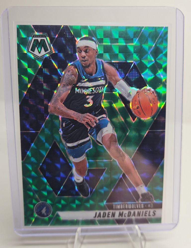 2024-25 Panini Mosaic - Jaden McDaniels #101 Green Mosaic Prizm