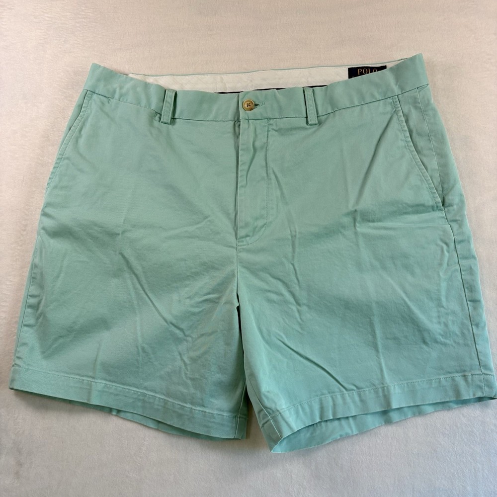 Polo Ralph Lauren Chino Shorts Mens 35 Teal Stretch Classic Fit Casual