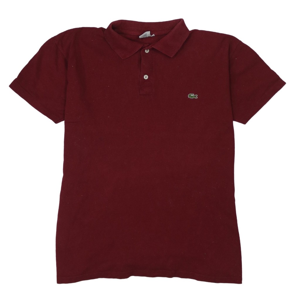 Lacoste Womens Polo Shirt Burgundy Red Cotton Knit Short Sleeve Croc Logo XL