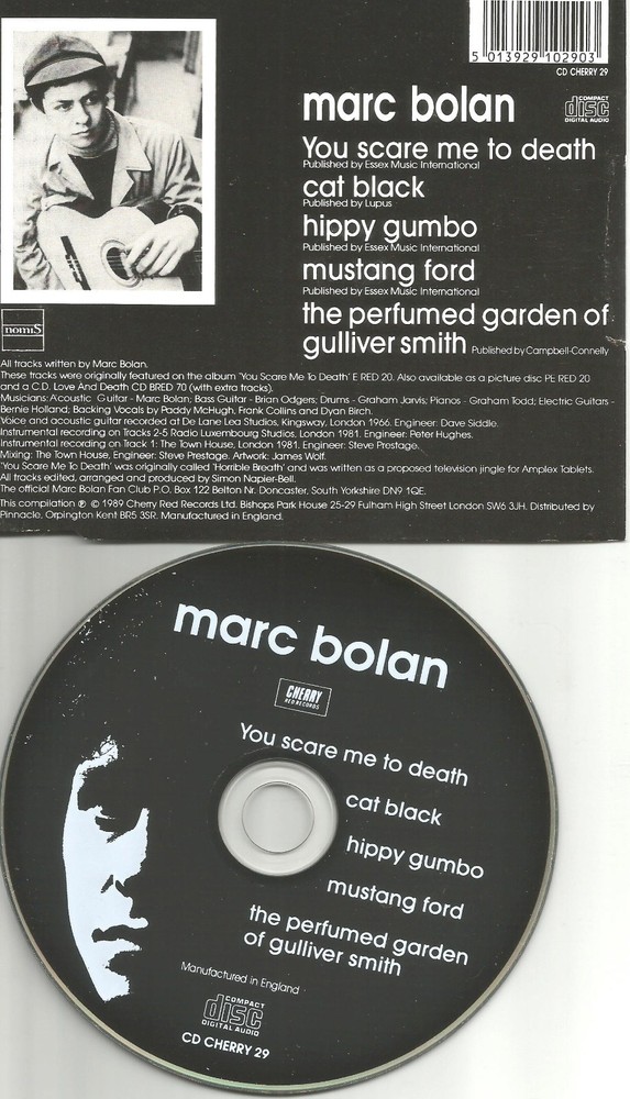 T. Rex MARC BOLAN You Scare me to Death 5UNRELEASE UK CD Single SEALED USA Seler