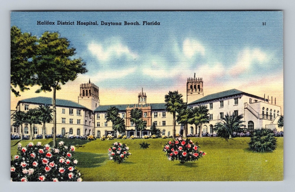 Daytona Beach FL-Florida Halifax District Hospital Vintage Postcard Standard PC