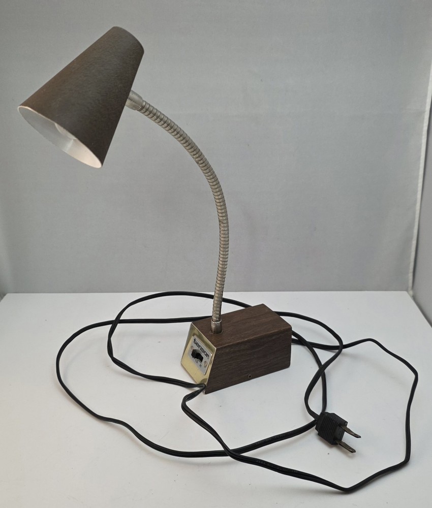 VTG Tensor MCM Goose Neck Desk Lamp Light 25 Watt 2 Settings - Tested Works