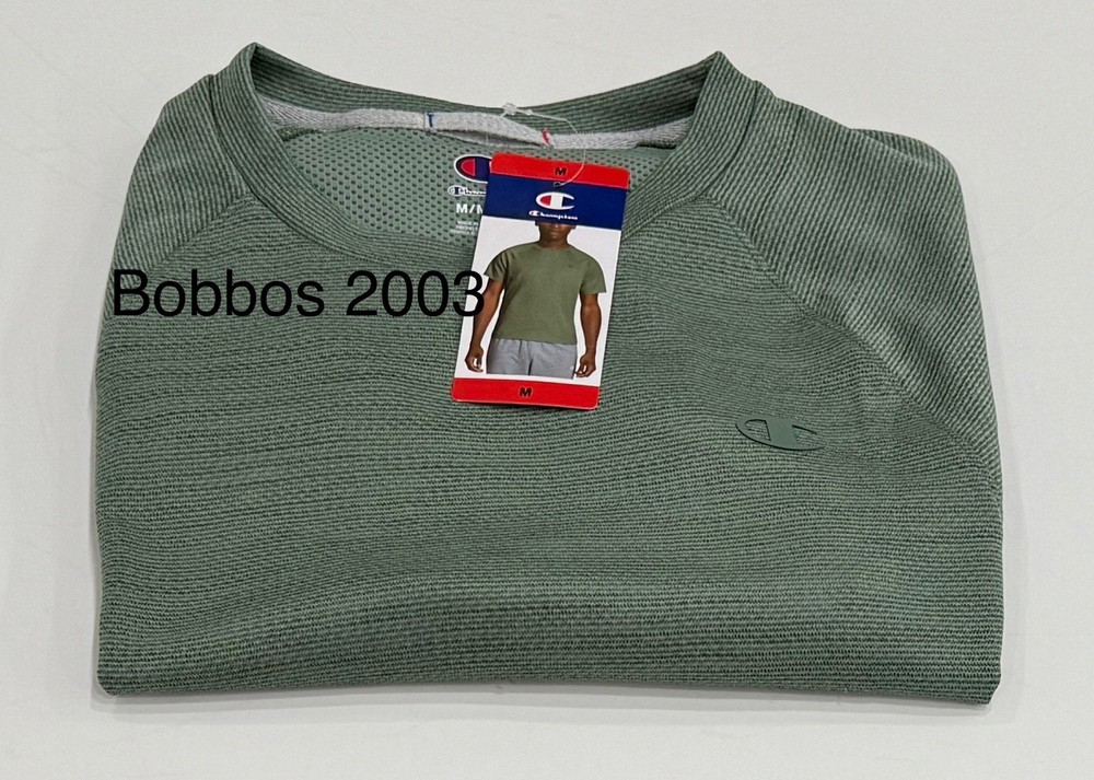 Champion Men's Crewneck Short Sleeve Classic Tee, Green, Size M