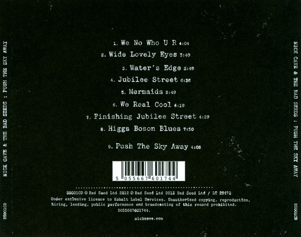 Nick Cave & The Bad Seeds Push The Sky Away New Cd