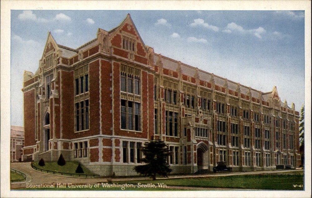 Educational Hall University Washington Seattle ~ 1920s vintage postcard