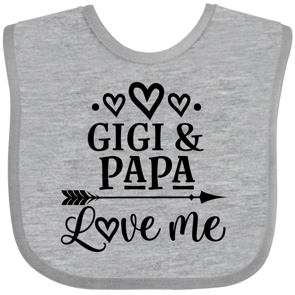 Inktastic Gigi And Papa Love Me Baby Bib Grandchild Girls Clothing Valentine Hws