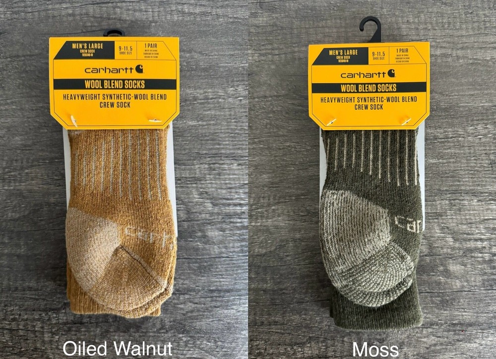 CARHARTT Heavyweight Wool Blend Crew Socks Men's Size LARGE 9-11.5 (NWT) 1 Pair