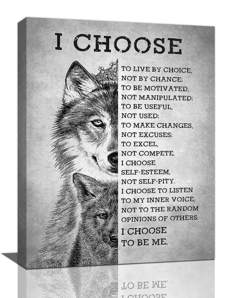 Wolf Wall Art Wolf Pictures Wall Decor Inspirational Wolf Poster Canvas Print...