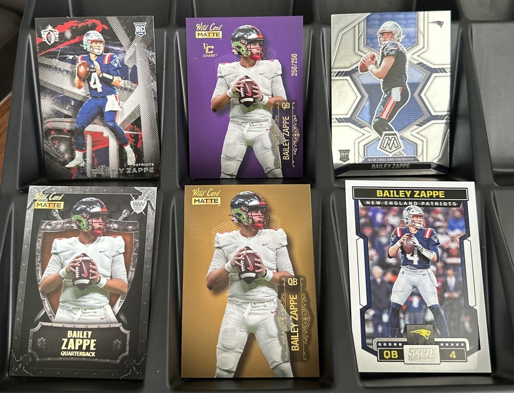 Bailey Zappe 6 Card Lot 5 Rookie Cards New England Patriots RC