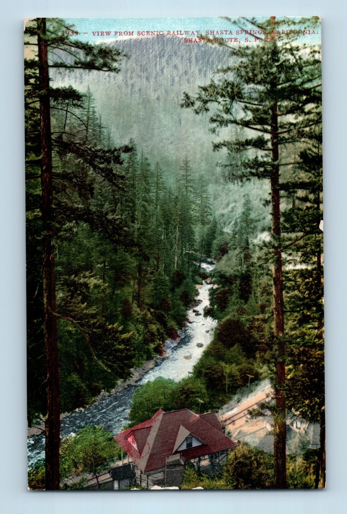 1939 River Mountain View from Scenic Railway Shasta Springs Route  Postcard B7