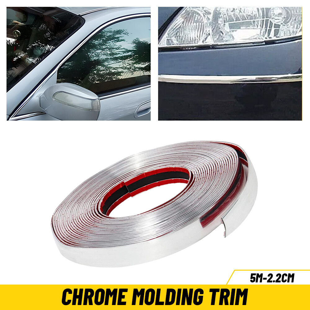2.2cm Universal Chrome Molding Trim Wide Automotive Trunk Body Side Bumper Strip