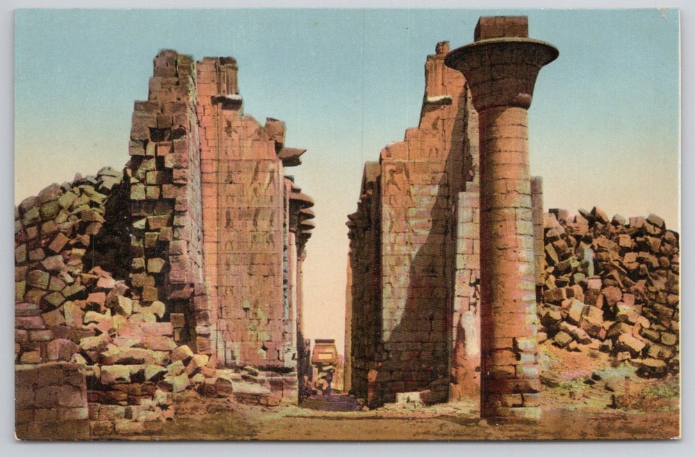 Karnak Egypt Great Temple of Amun II Pylon Ancient Ruins Postcard