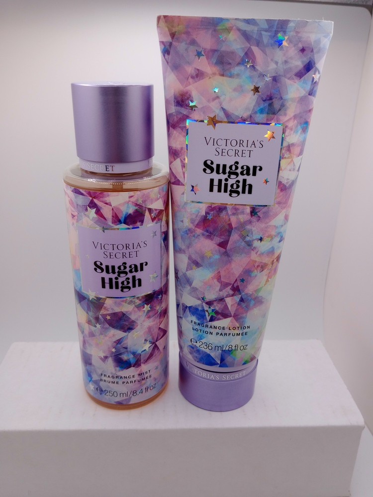 VICTORIA'S SECRET SUGAR HIGH FRAGRANCE MIST 8.4 FL OZ & FRAGRANCE LOTION 8 Fl Oz