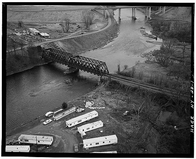 Delaware River Bridge Erie Railway Delaware Division 1900s Railroad Aerial View