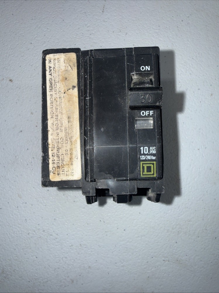 Square D QO2301021 Shunt Trip Circuit Breaker 30A 2 Pole 240v 30 AMP