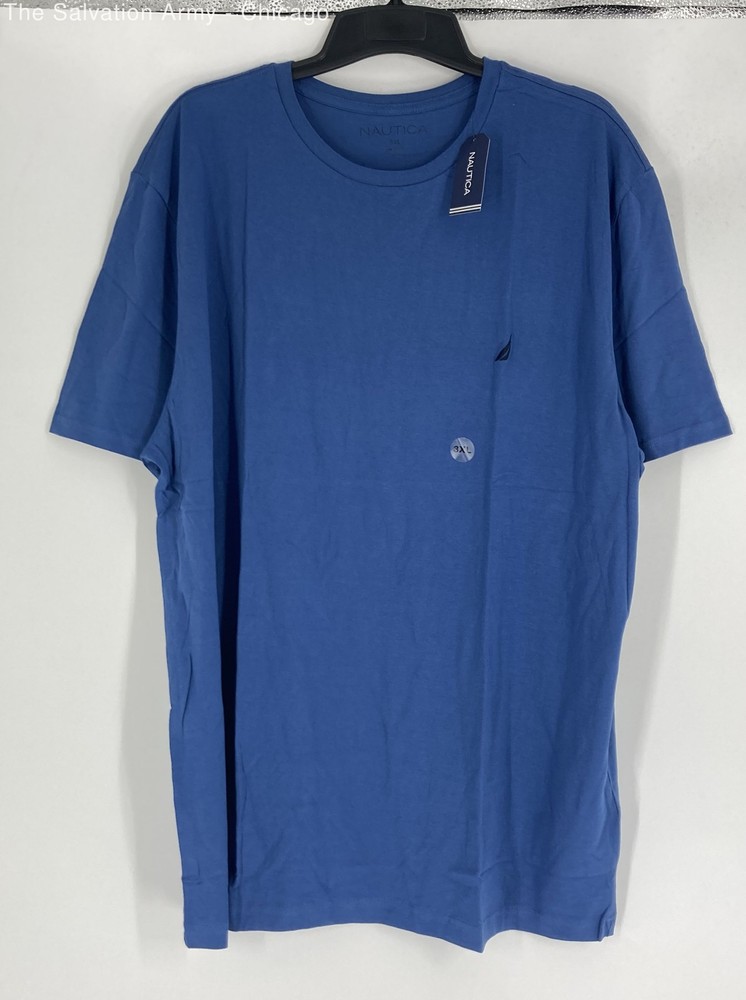 Nautica Mens Blue Cotton Crew Neck Short Sleeve Pullover T-Shirt Size 3XL