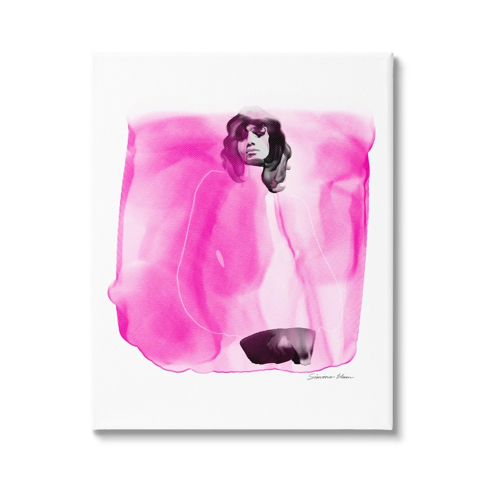 Abstract Pink Girl Canvas Wall Art by Simone Elum – Modern Home Decor-image