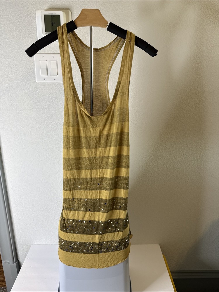 We The Free People Women’s Oversized Long Tank Striped with Rivets Size Medium