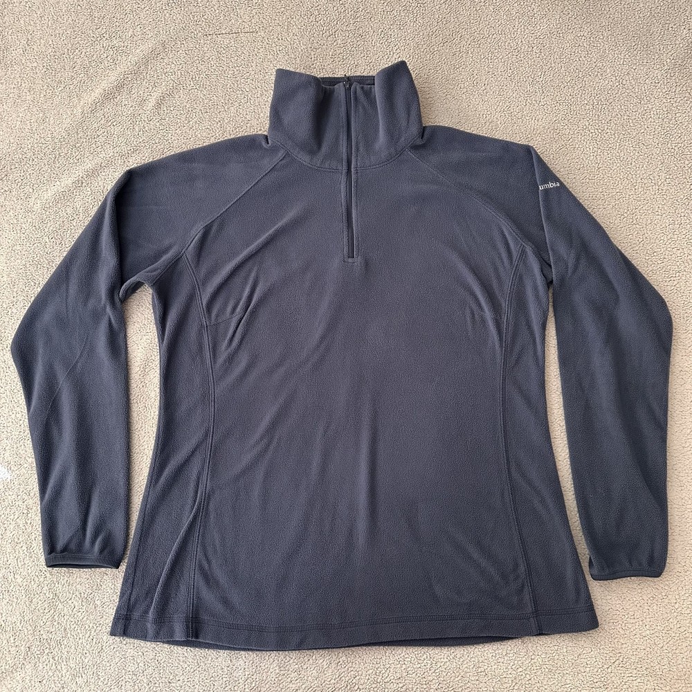 Columbia Pullover Fleece High Neck 1/4Zip Blue Slate Women's Size XL