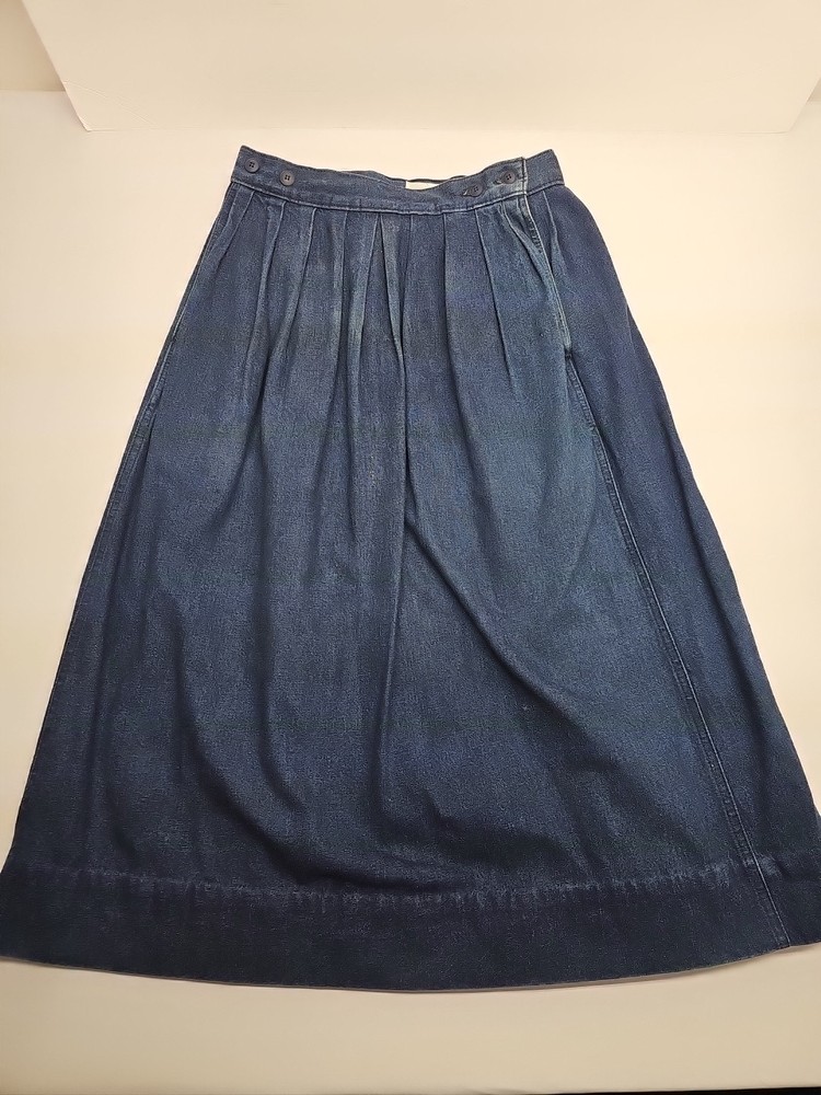 Vintage Calvin Klein Skirt Womens 10 Jean Denim Midi Pleated Cottagecore USA