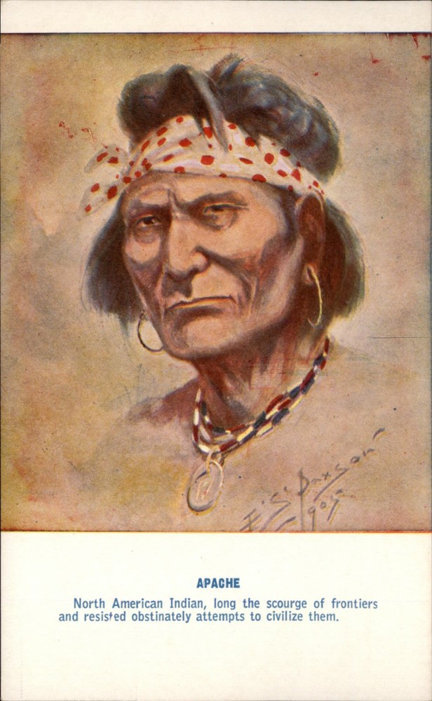 Apache Indian Butte Montana vintage postcard c571