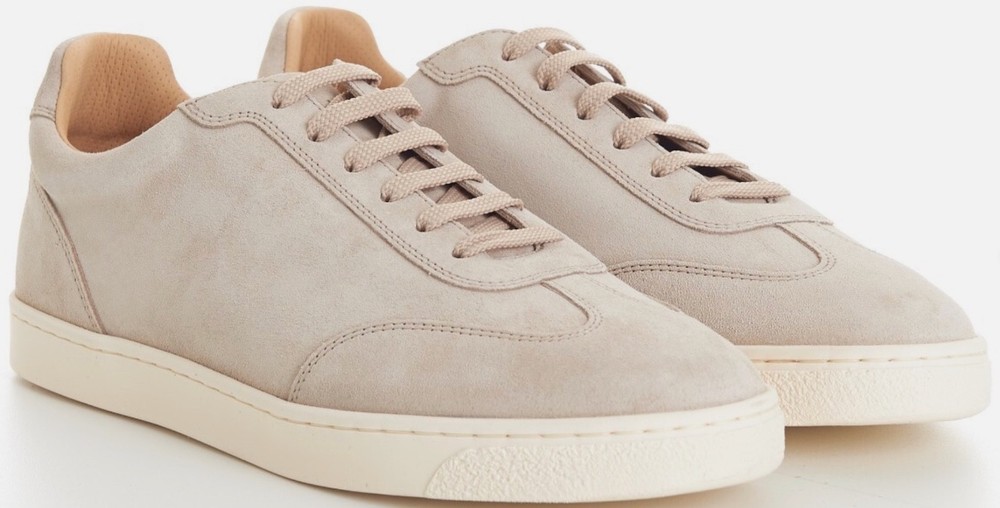 BRUNELLO CUCINELLI Tan Washed Suede Sneakers * Size 12/45 * NEW Retail $1095