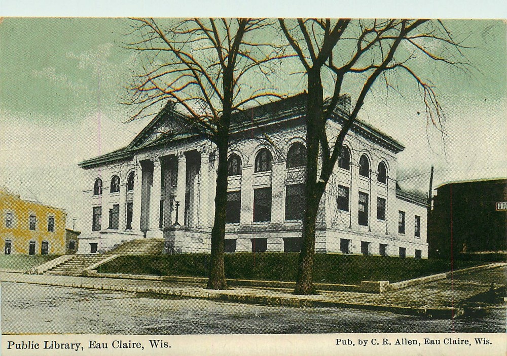 Public Library, Eau Claire, Wisconsin Vintage Postcard