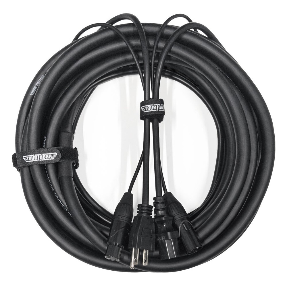 25'/50'/100' High Quality Professional Grade AC Power and XLR Combo Snake cable-image