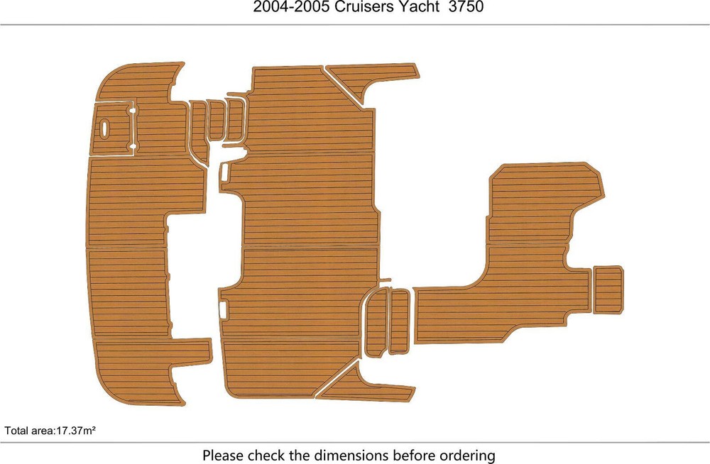 2004 Cruisers Yacht 3750 Swim Platform Cockpit Boat EVA Pad Foam Teak Deck Floor