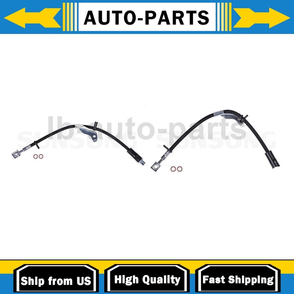 2X Front Brake Line Hose Sunsong For For Chevrolet Equinox 2011 2012 2013 2014