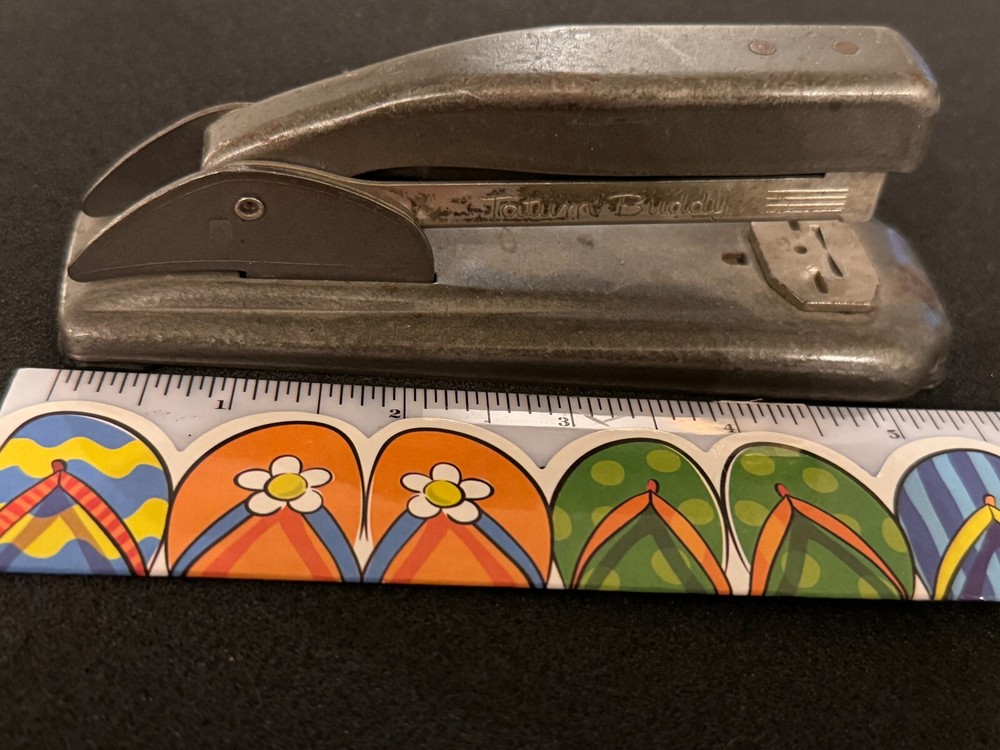 Vintage Wilson Jones Co. Model T155 Tatum Buddy Stapler Gun Metal Gray Made USA