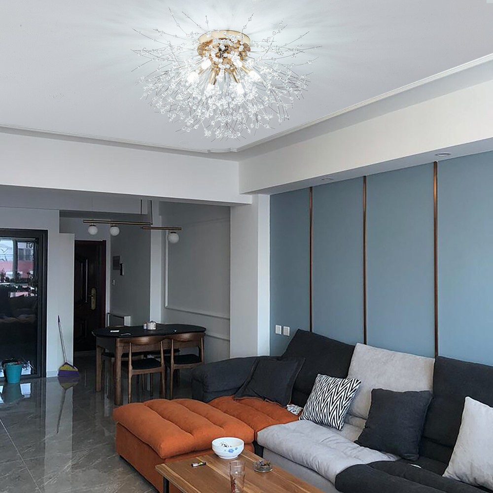 Dandelion Crystal LED Flush Mount Chandelier Pendant Light