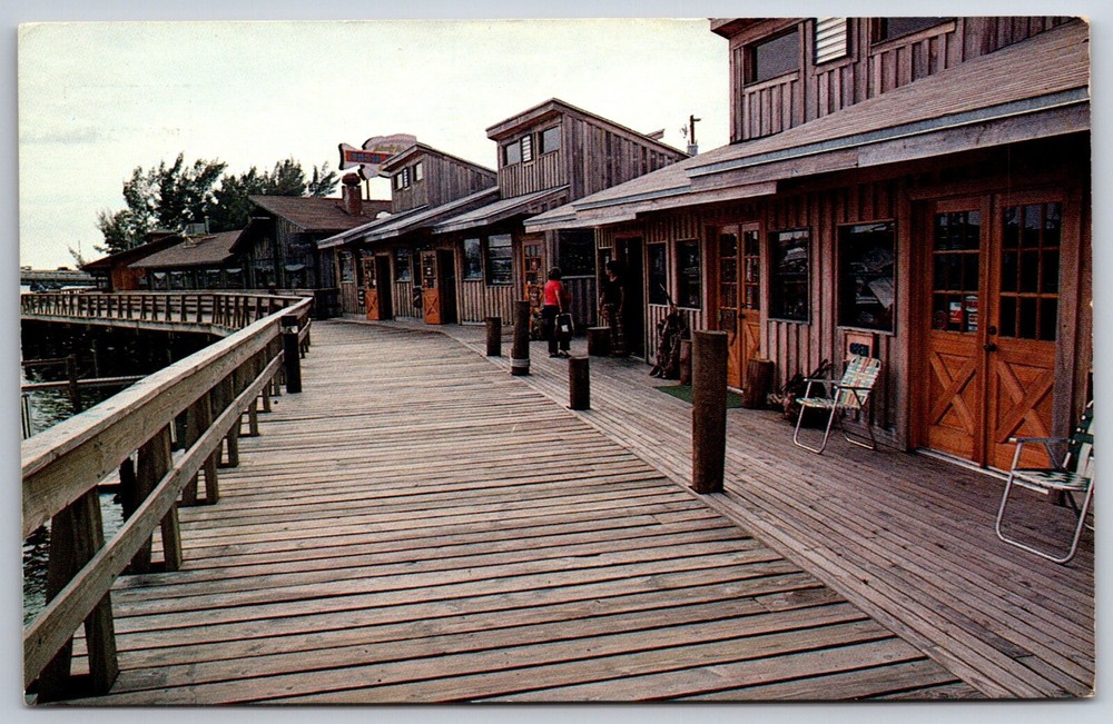 Madeira Beach Florida~View Of Pelican Pier Shops Along Boardwalk~Vintage PC