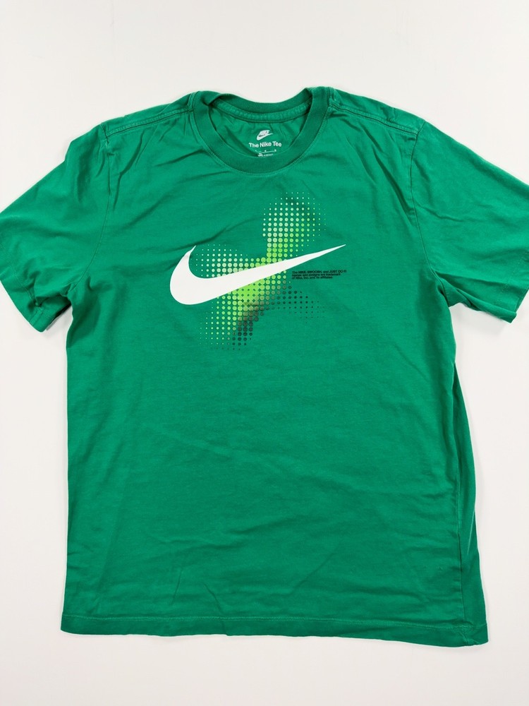 Nike Men's T-Shirt Size XL Green Swoosh Graphic Short Sleeve
