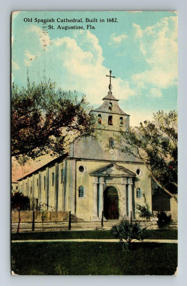 St Augustine FL-Florida, Old Spanish Cathedral, Religion, Vintage Postcard