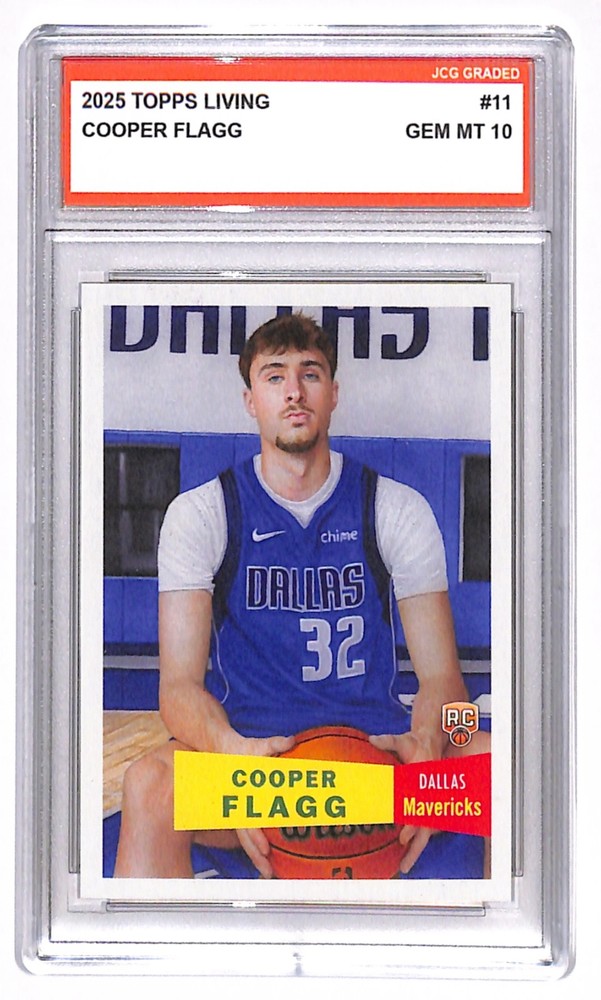 Cooper Flagg 2025-26 Topps Living NBA #11 Rookie RC Graded Gem Mint 10